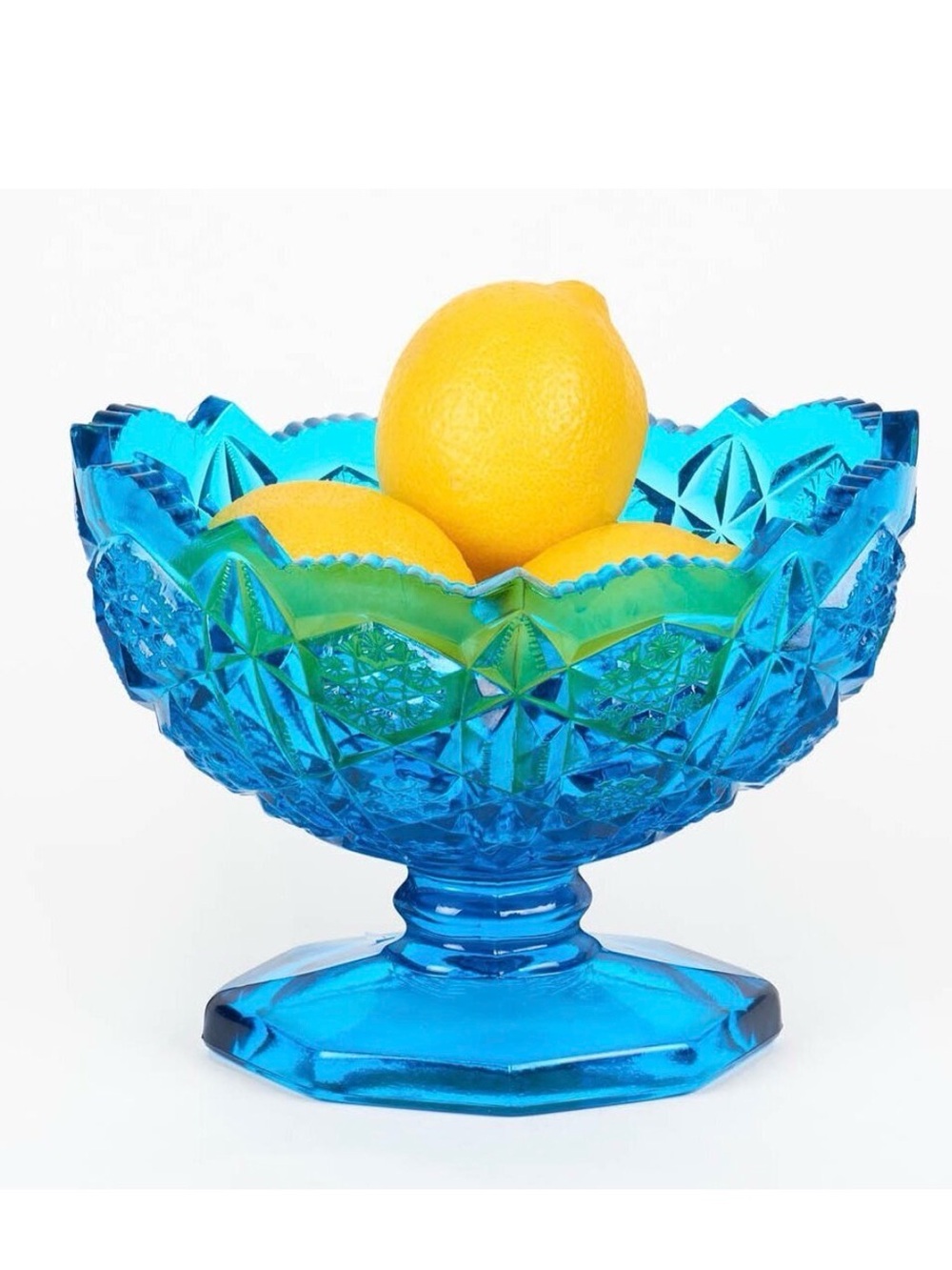 Vintage Westmoreland MCM Heavy Blue Depression Glass Dish, 1920s